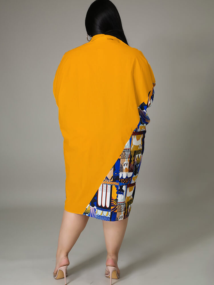 Camisas sueltas de manga larga de talla grande Vestidos midi