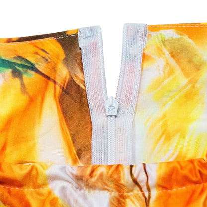 Off Shoulder Printed Patchwork Maxi Dress