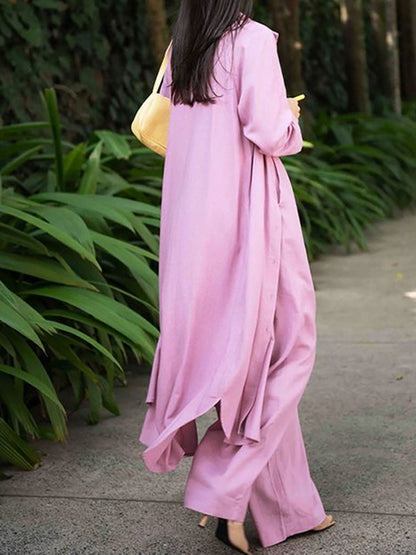 Camisetas sin mangas de tres piezas Abrigos y pantalones largos