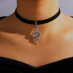 Snake Pendant Flannel Necklaces