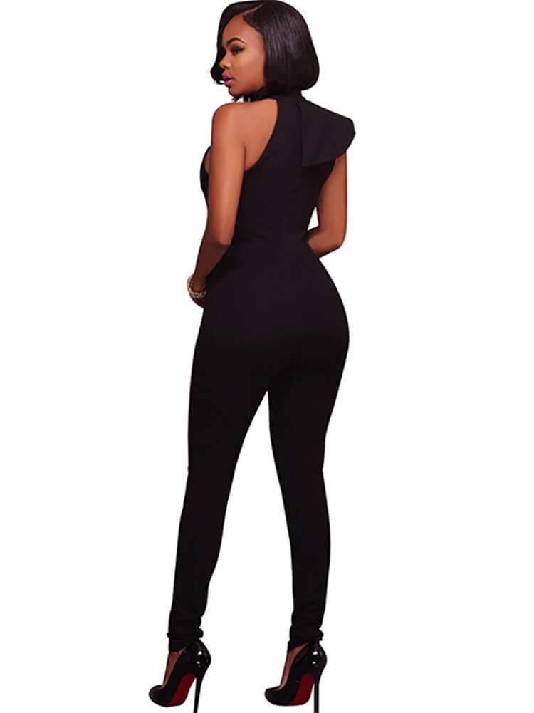 Mono ajustado con volantes y sin mangas de un hombro