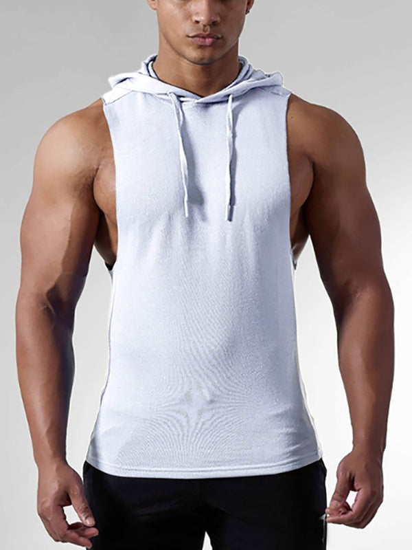 Mens Workout Hooded Tank Tops