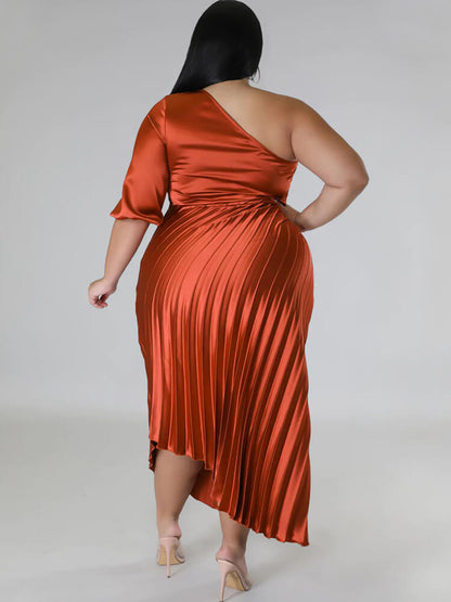 Vestidos largos fruncidos con cordones y un hombro