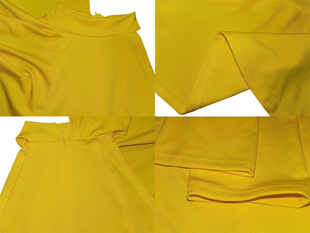 Mono ajustado con volantes y sin mangas de un hombro