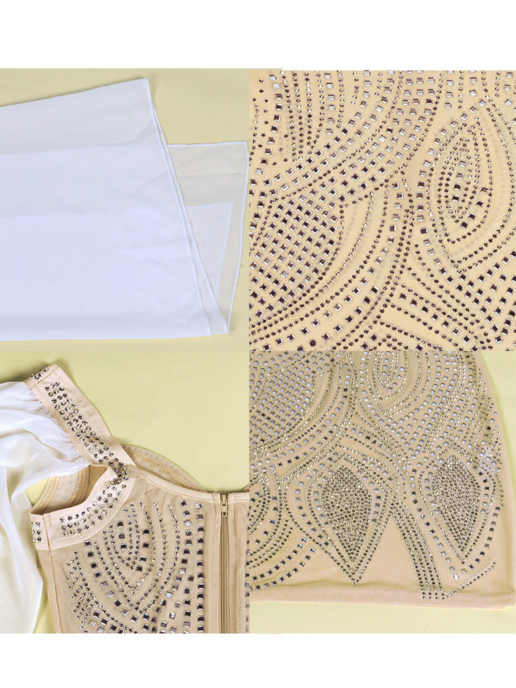 Cloak Cape Sleeve Sequins Bodycon Mini Dress