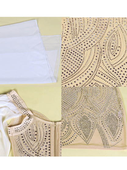 Cloak Cape Sleeve Sequins Bodycon Mini Dress