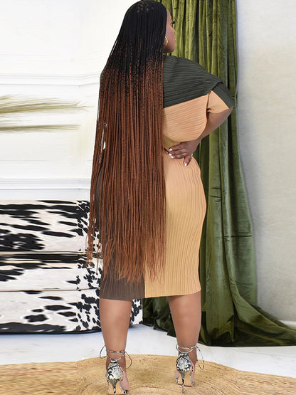 Bat Sleeve Floral Print Midi Dress