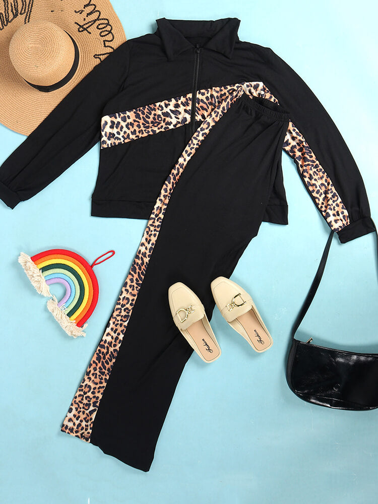 Two Piece Long Sleeve Printed Jacket Pants