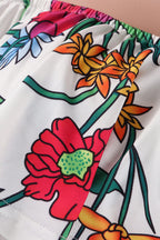 Off Shoulder Floral Rainbow Short Jumpsuit