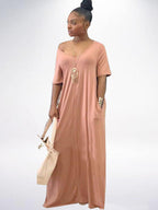 Casual Loose Pockets Maxi Dress