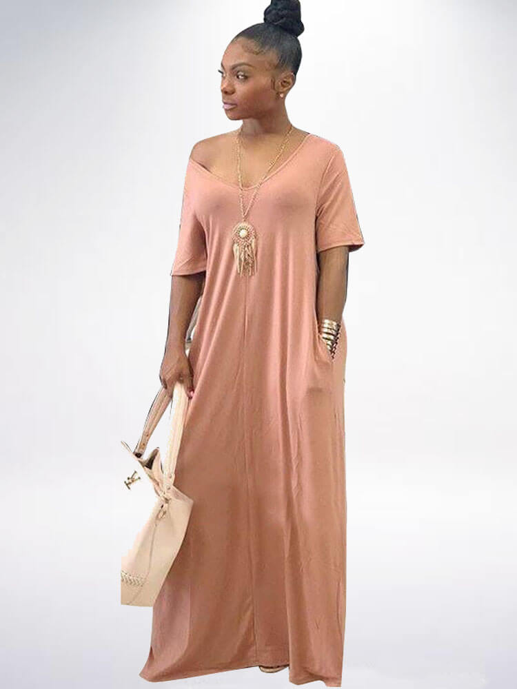 Casual Loose Pockets Maxi Dress