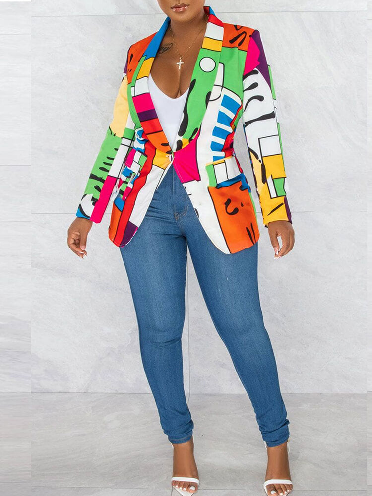 Chaquetas con botones estampados de manga larga