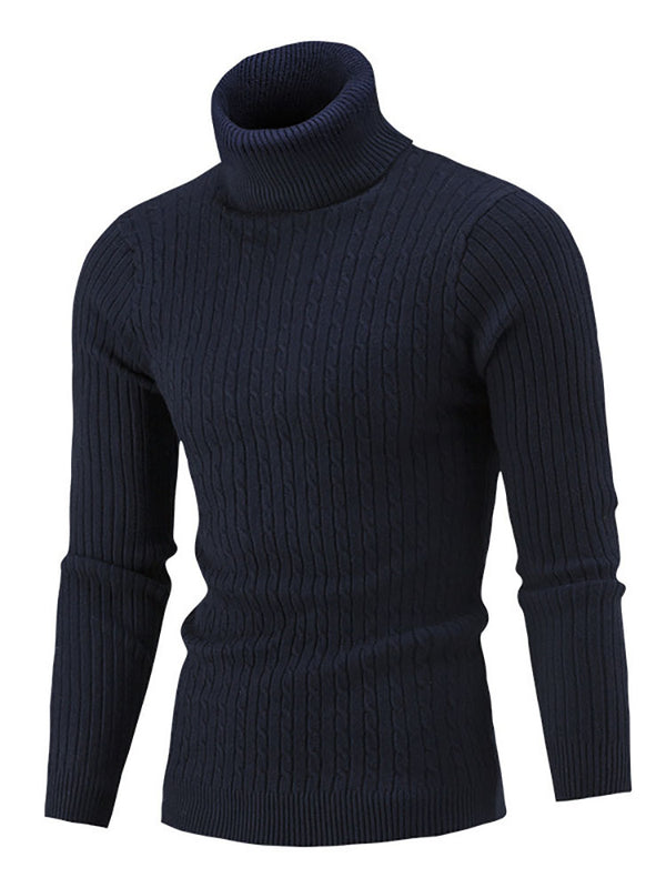 Mens Turtle Neck Long Sleeve Sweater