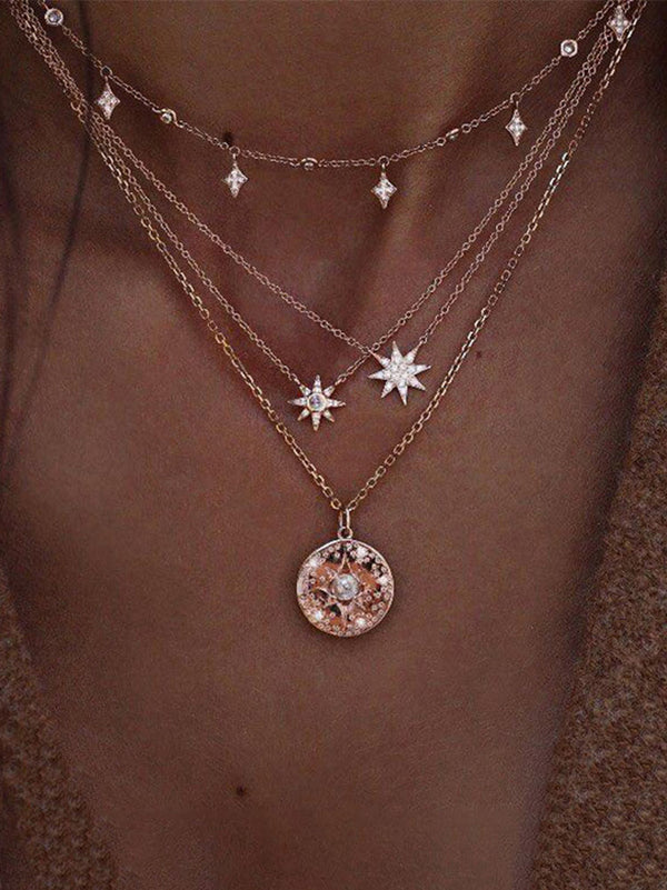 Bohemian Diamond Starlight Multilayer Necklace