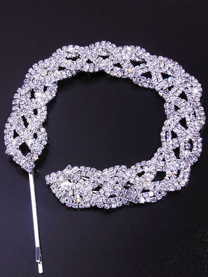 Diademas trenzadas con diamantes de imitación y purpurina