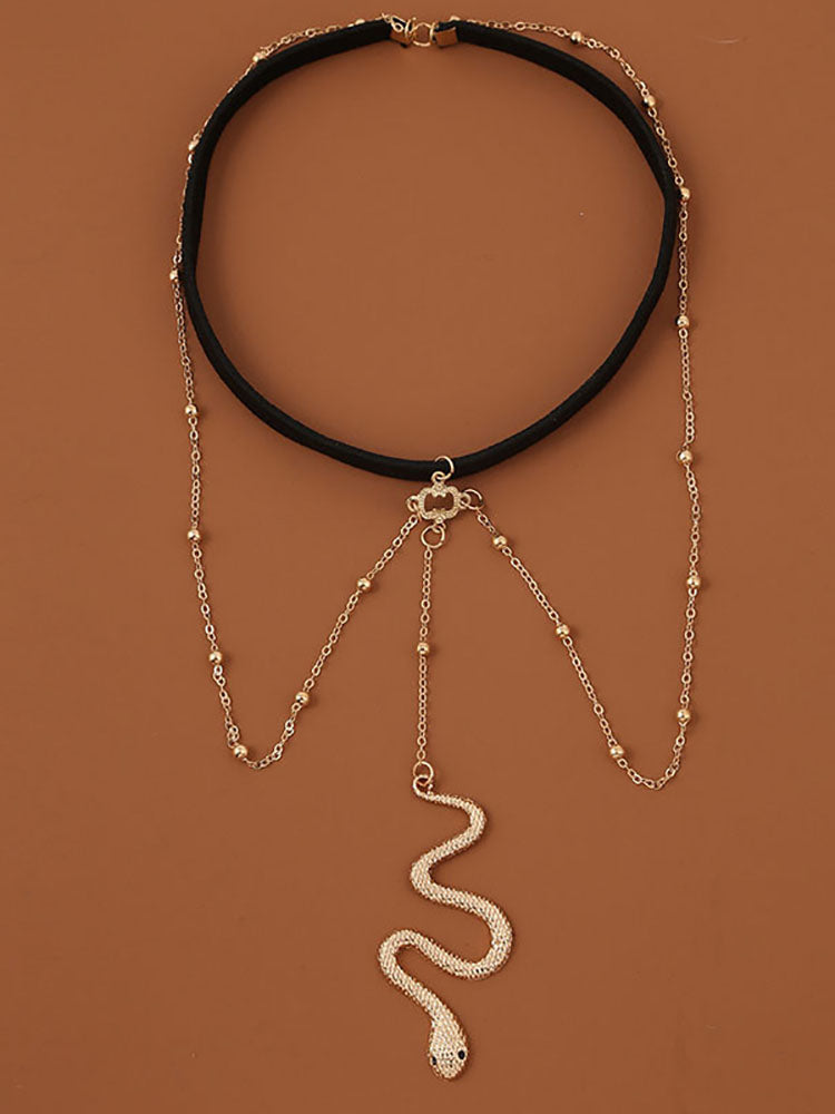 Cadena de pierna con colgante de serpiente