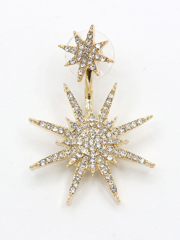 Pendientes de copo de nieve con diamantes de imitación brillantes