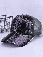 Gorras de béisbol de malla con lentejuelas brillantes