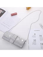 Bolsos bandolera de fiesta con purpurina y diamantes de imitación
