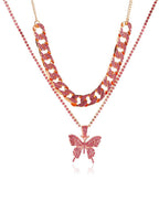 Butterfly Pendant Layered Necklaces