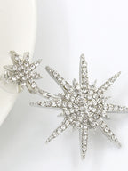 Pendientes de copo de nieve con diamantes de imitación brillantes