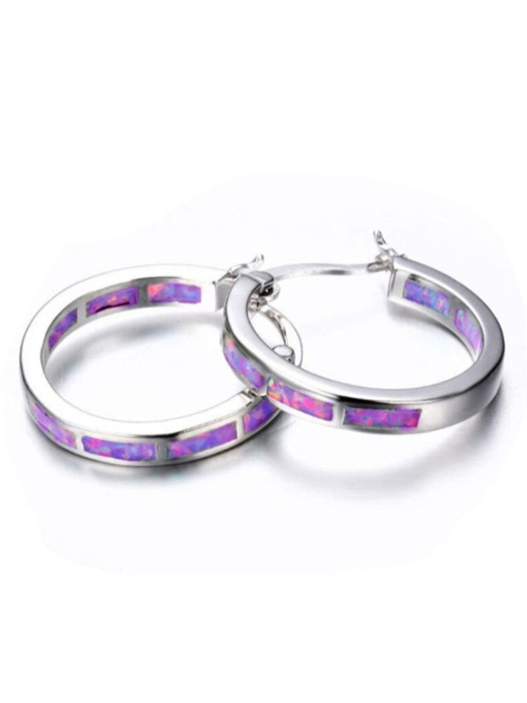 Pendientes redondos de diamantes de imitación de colores