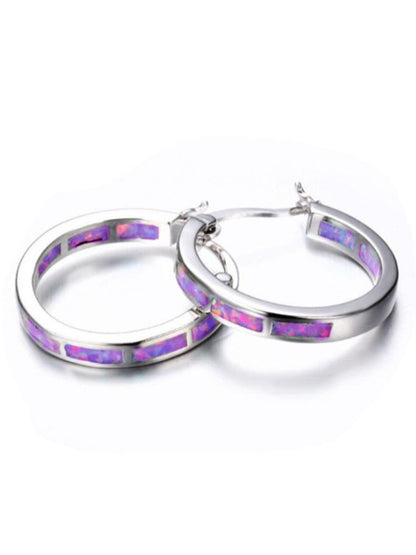 Pendientes redondos de diamantes de imitación de colores