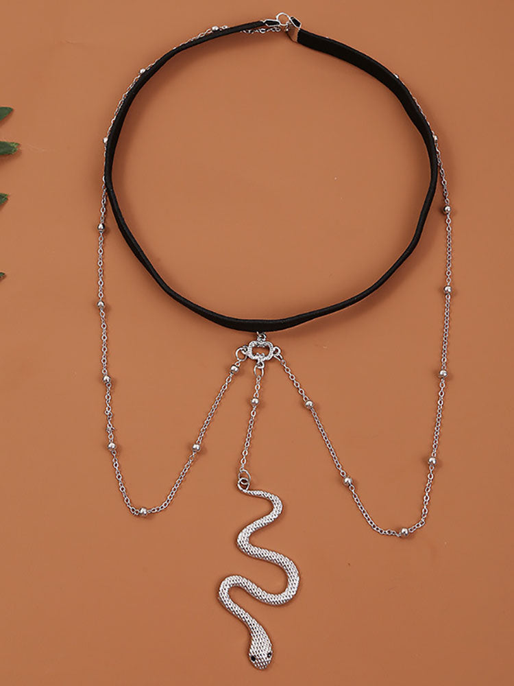 Cadena de pierna con colgante de serpiente