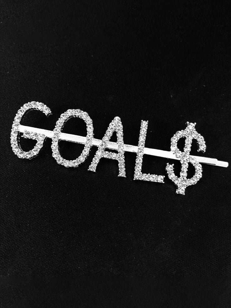 Horquillas para el pelo con letras de cristal y diamantes de imitación