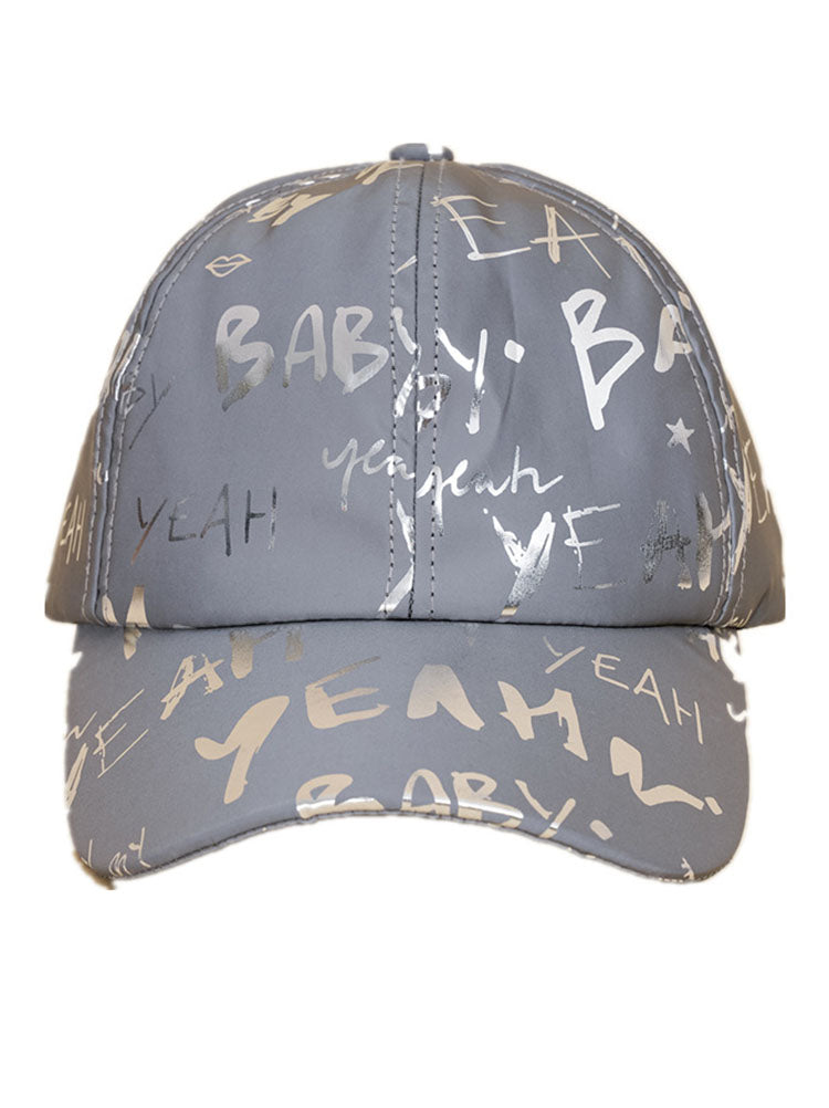 Gorras de béisbol reflectantes con estampado de letras