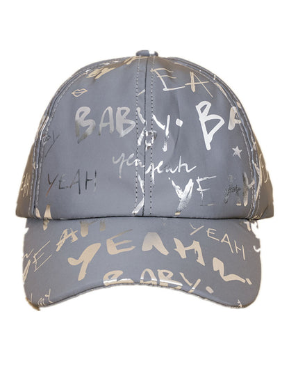 Gorras de béisbol reflectantes con estampado de letras