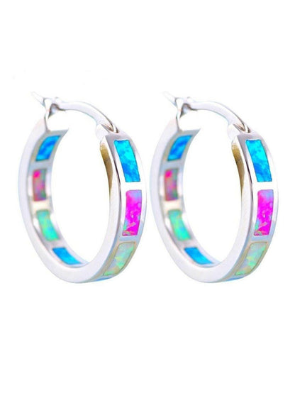 Pendientes redondos de diamantes de imitación de colores