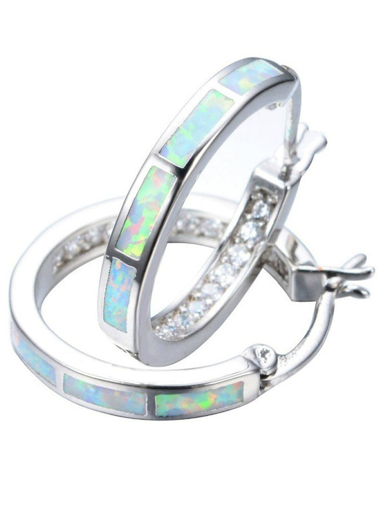 Pendientes redondos de diamantes de imitación de colores