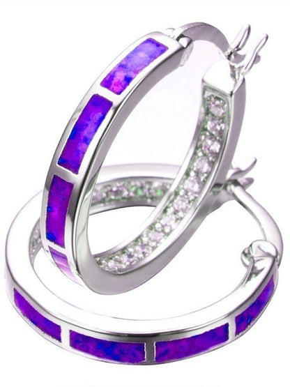 Pendientes redondos de diamantes de imitación de colores