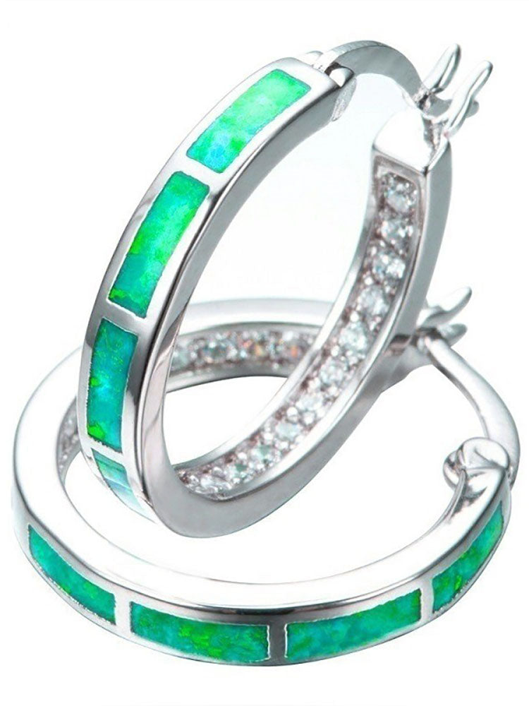 Pendientes redondos de diamantes de imitación de colores