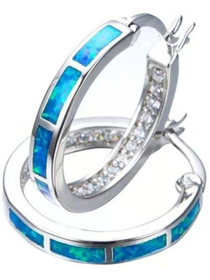 Pendientes redondos de diamantes de imitación de colores