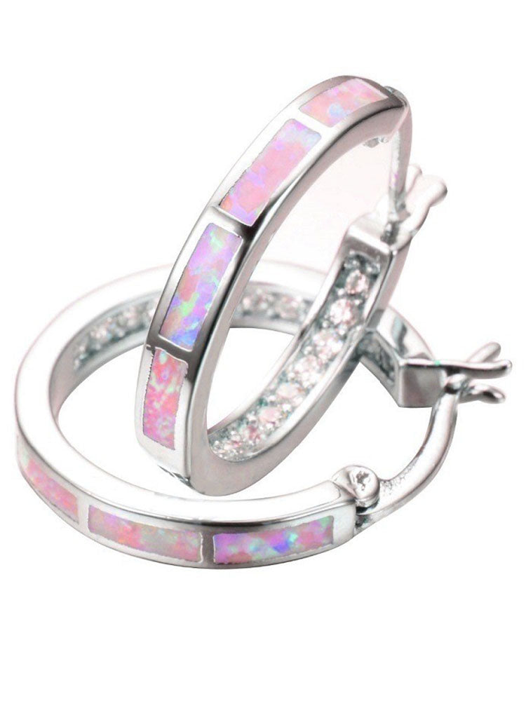 Pendientes redondos de diamantes de imitación de colores