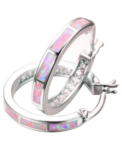 Pendientes redondos de diamantes de imitación de colores