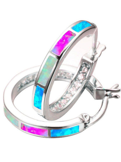 Pendientes redondos de diamantes de imitación de colores