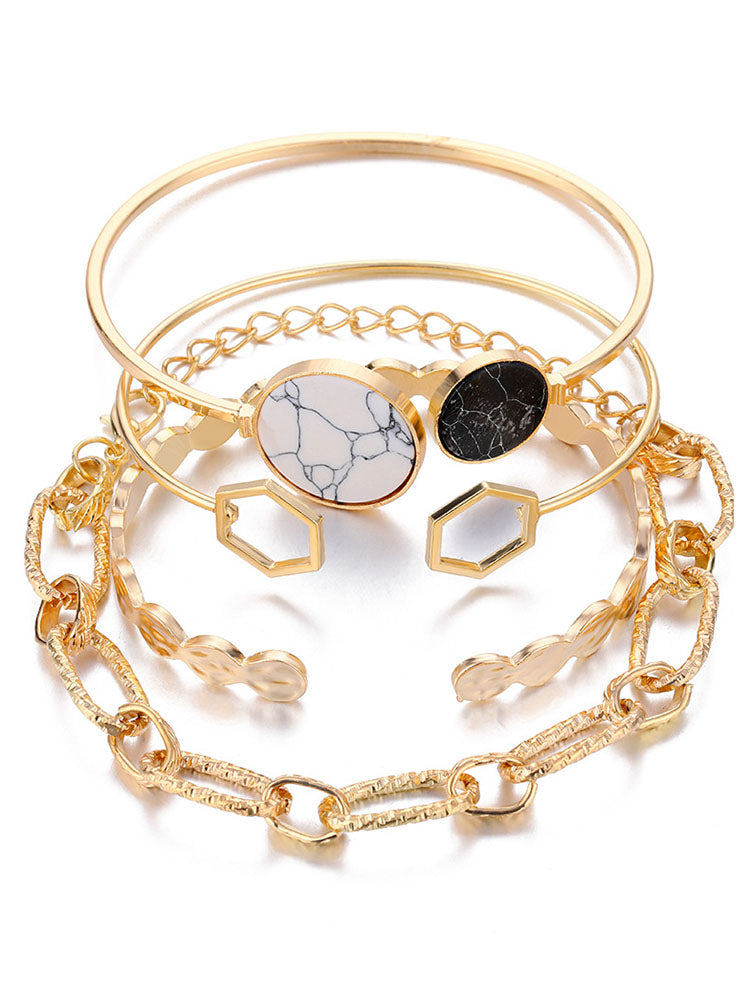 Tobillera con pulseras de cadena multicapa