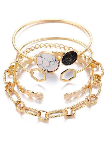 Tobillera con pulseras de cadena multicapa