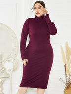 Ribbed Pullover Knit Sweater Dress