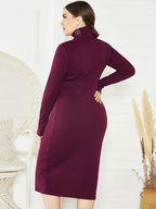 Ribbed Pullover Knit Sweater Dress