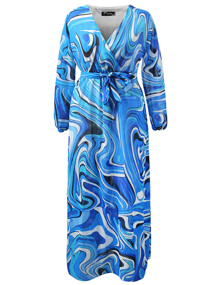 Vestidos largos plisados ​​con estampado floral