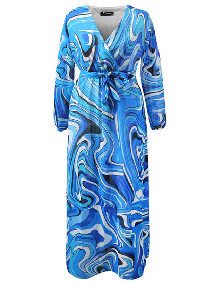 Vestidos largos plisados ​​con estampado floral