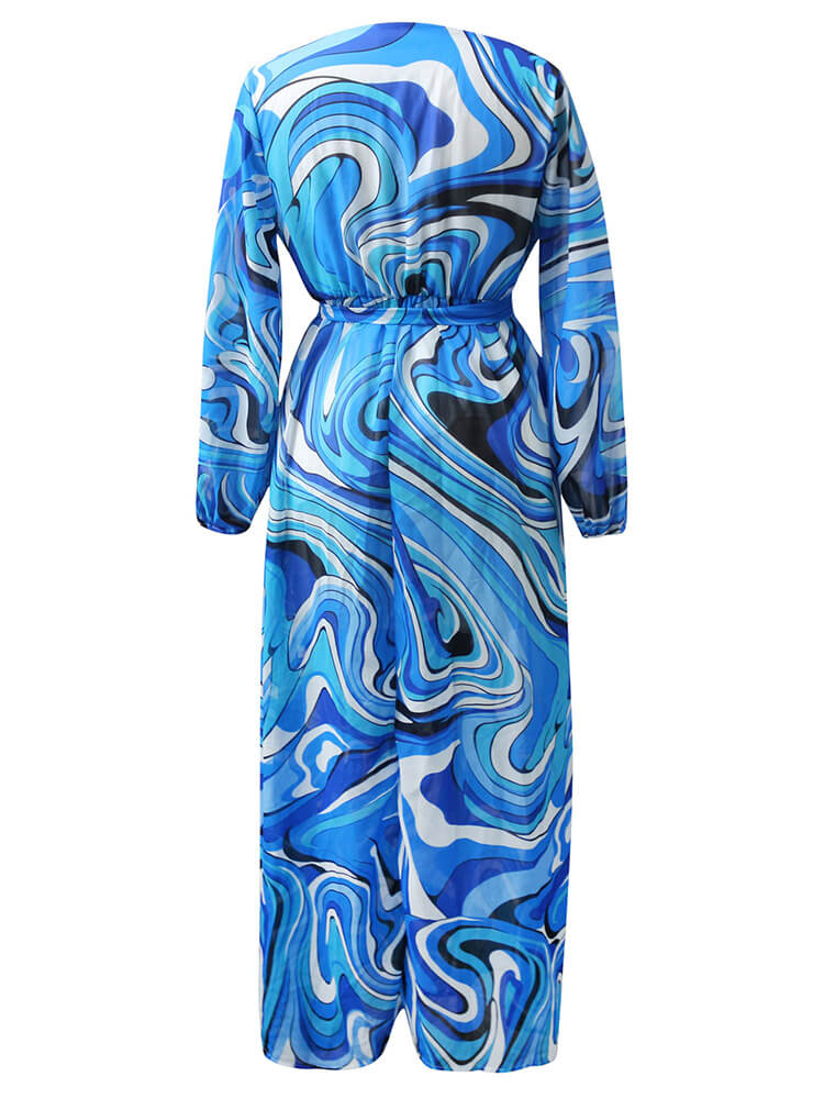 Vestidos largos plisados ​​con estampado floral