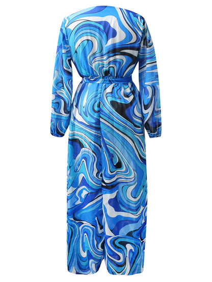 Vestidos largos plisados ​​con estampado floral