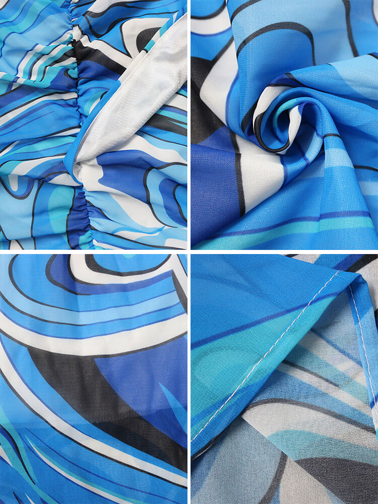 Vestidos largos plisados ​​con estampado floral