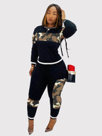 Trajes deportivos de dos piezas con estampado de camuflaje y leopardo