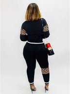 Trajes deportivos de dos piezas con estampado de camuflaje y leopardo